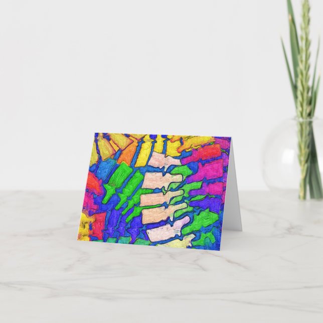 Tarjeta colorida del arte de la espina dorsal (Anverso)