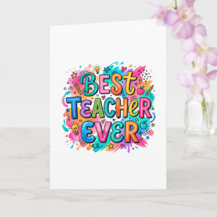 Tarjeta Colorida del Mejor Profesor