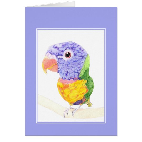 Tarjeta colorida del pájaro
