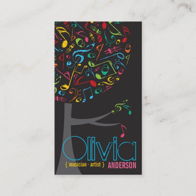 Tarjeta colorida del perfil del árbol del (Anverso)