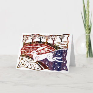 Tarjeta Colorida liebre saltante