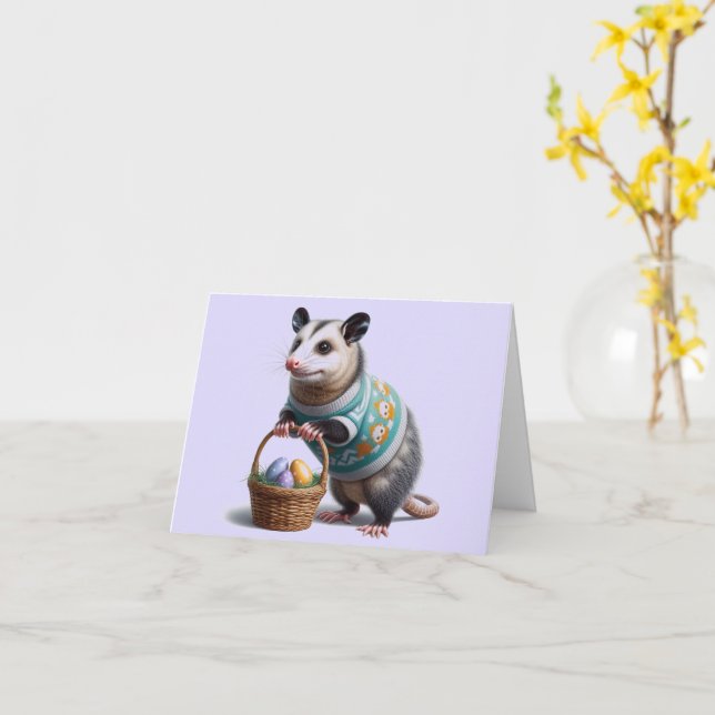 Tarjeta Colorida Pascua descargable de Possum (flor amarilla)
