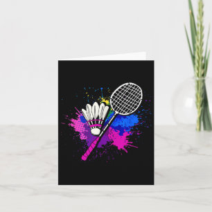 Tarjeta Colorida raqueta de volante _ jugador de bádminton