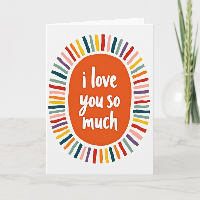 Tarjeta Colorida Te Amo Mucho (Anverso)
