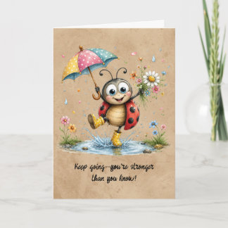 Tarjeta Colorida y Dulce Mariquita "Sigue Adelante"