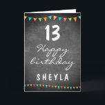 Tarjeta Coloridas banderas de Bunting Chalkboard Kids Cump<br><div class="desc">Fun Colorful Bunting Flags Chalkboard Niños tarjeta Fiesta de cumpleaños. El diseño tiene banderas de fiesta de cumpleaños con colores rojo,  azul,  naranja y verde. Añade tu nombre,  edad y texto dentro o borra. Ideal para niños y adolescentes,  niños o chicas.</div>