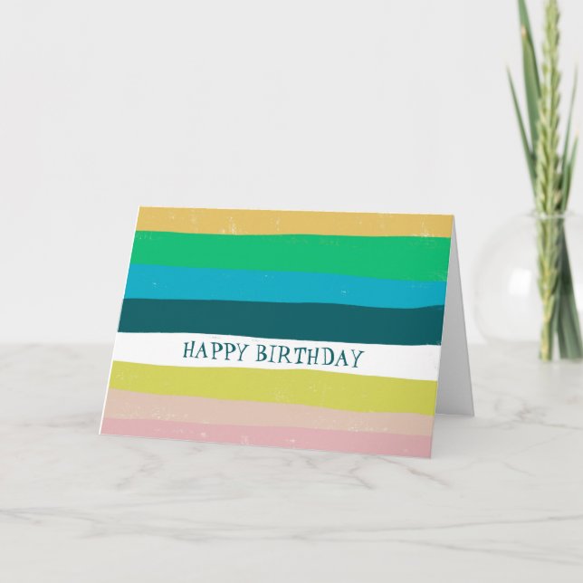 Tarjeta Coloridas Guay Simple Stripes PERSONALIZADO FELIZ  (Anverso)