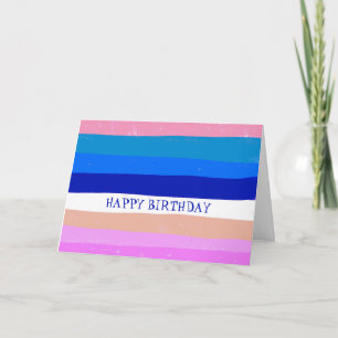 Tarjeta Coloridas Guay Simple Stripes PERSONALIZADO FELIZ