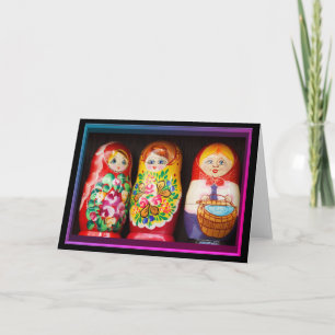 Tarjeta Coloridas muñecas Matryoshka