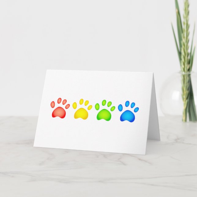 Tarjeta Coloridas Paws (Anverso)