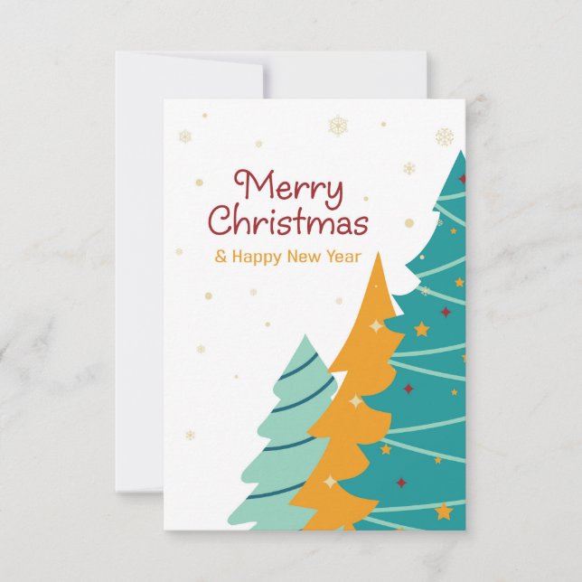 Tarjeta Colorido árbol de Navidad. (Anverso)