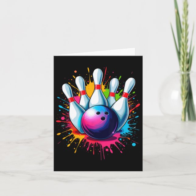 Tarjeta Colorido arte de bolos (Anverso)