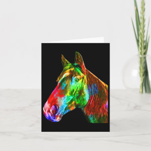Tarjeta Colorido arte de caballos Caballo Montando por Lov