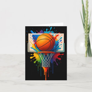 Tarjeta Colorido Balón de Baloncesto Splash Baller Tie Dye