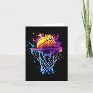 Tarjeta Colorido baloncesto Tie Dye Color Splash Hoop Net