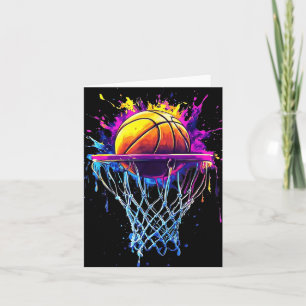 Tarjeta Colorido Básquetbol Rasgo Color Splash Hoop Net