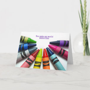 Tarjeta colorido circulo crayon mitad círculo gracias