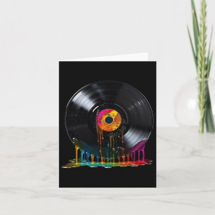 Tarjeta Colorido disco de vinilo retro vintage T
