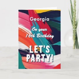 Tarjeta Colorido efecto de pintura Vamos cumpleaños del Fi