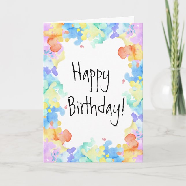 Tarjeta Colorido Feliz Cumpleaños Tie Dye Bright Fun Guay (Anverso)