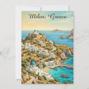 Tarjeta Colorido Milos Grecia Mar Egeo Viajes