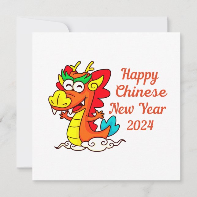 Tarjeta Colorido Personalizado dragón Año Nuevo chino (Anverso)