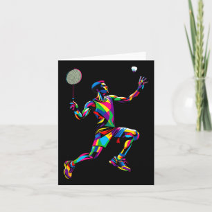 Tarjeta Colorido Pop Art Badminton Player Shuttle Badminto