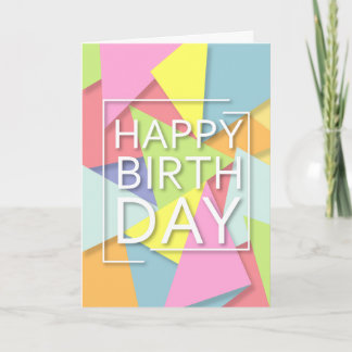 Tarjeta Colorido Resumen Feliz cumpleaños