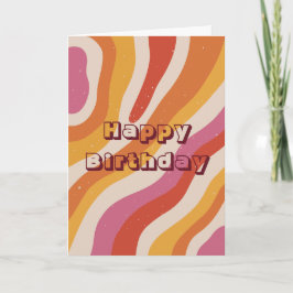 Tarjeta Colorido retro, Feliz Cumpleaños