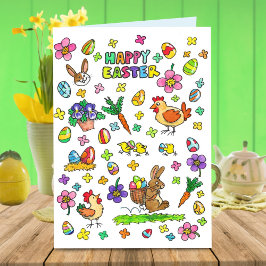 Tarjeta Colorido saludo feliz de Pascua