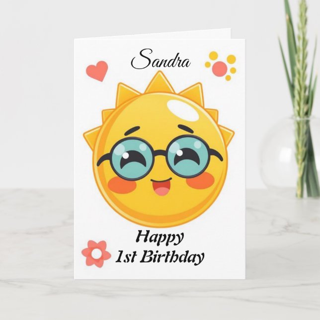 Tarjeta Colorido Sunshine Feliz cumpleaños (Anverso)