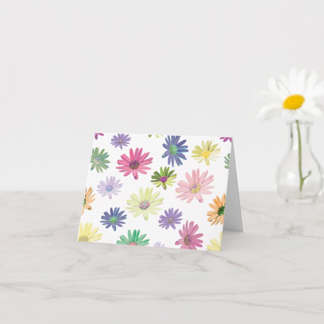 Tarjeta Colorido y caprichoso Daisy (Planta pequeña)