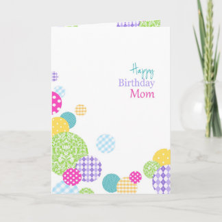 Tarjeta Coloridos círculos estampados Feliz cumpleaños mam