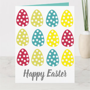 Tarjeta Coloridos huevos de Pascua Feliz Saludo de Pascua
