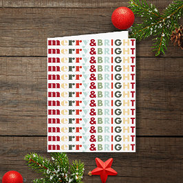 Tarjeta Coloridos Navidades de merry y Bright