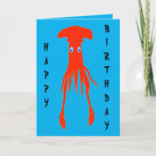 Tarjeta Colosal cumpleaños del calamar
