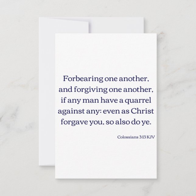 Tarjeta Colossian 3:13 KJV Biblia Verse Flat Greeting (Anverso)