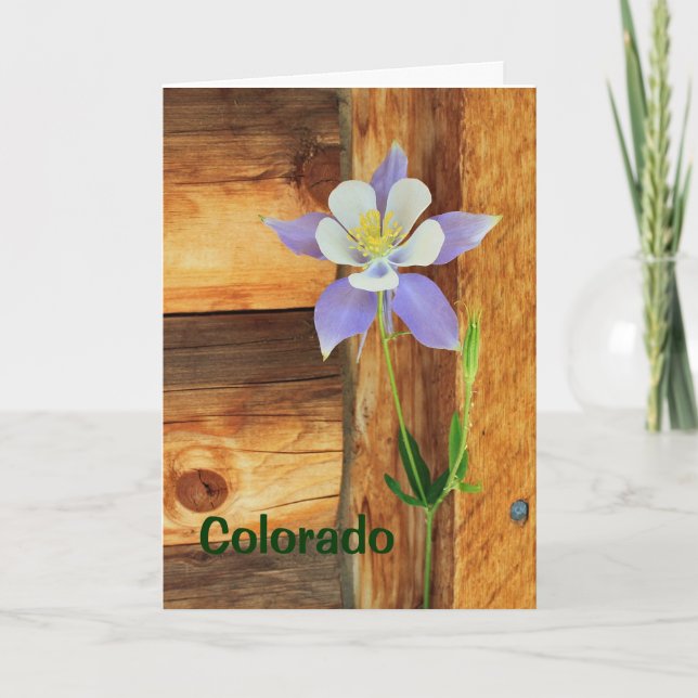 Tarjeta Columbine azul y desaparecidos de madera usted (Anverso)