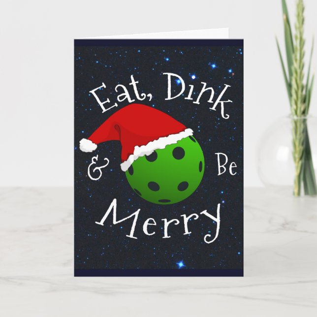 Tarjeta Coma Dink y sé feliz bola de galletas navideñas (Anverso)