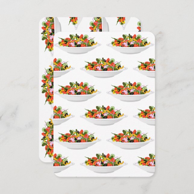 Tarjeta Coma más plantas con letras de motivación de ensal (Anverso / Reverso)