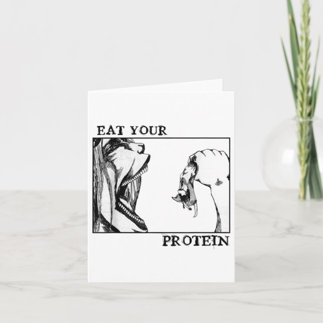 Tarjeta Coma tu proteína divertida Gymer (Anverso)