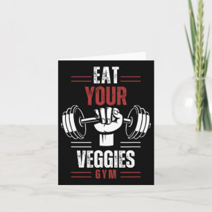 Tarjeta Coma Tus Vegetales Vegan Fitness Gimnasio Entrenam