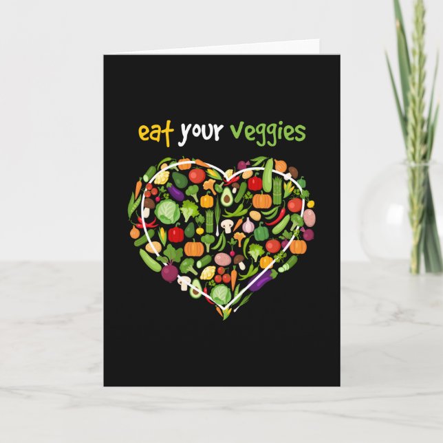 Tarjeta Coma tus verduras Vegetales Vegan Vegan Vegetales (Anverso)
