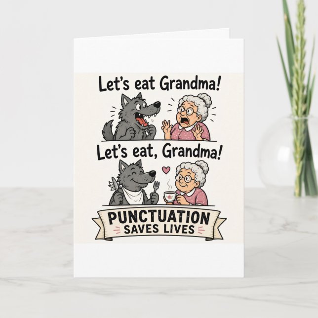 Tarjeta Comamos abuela La puntuación salva vidas (Anverso)