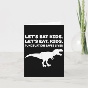 Tarjeta Comamos niños Dinosaurio T-rex Dino Puntuación Tea