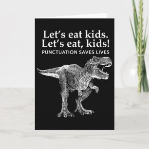 Tarjeta Comamos niños la puntuación salva vidas Dinosaurio
