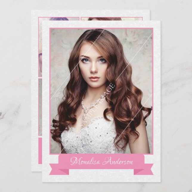 Tarjeta combinada de modelado de moda (Anverso / Reverso)