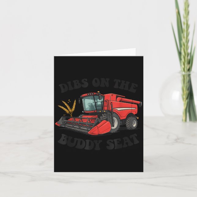 Tarjeta Combine Harvester Dibs On The Buddy Seat Kids Todd (Anverso)
