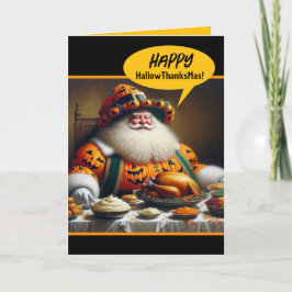 Tarjeta Combo divertido Halloween, Acción de Gracias y Nav
