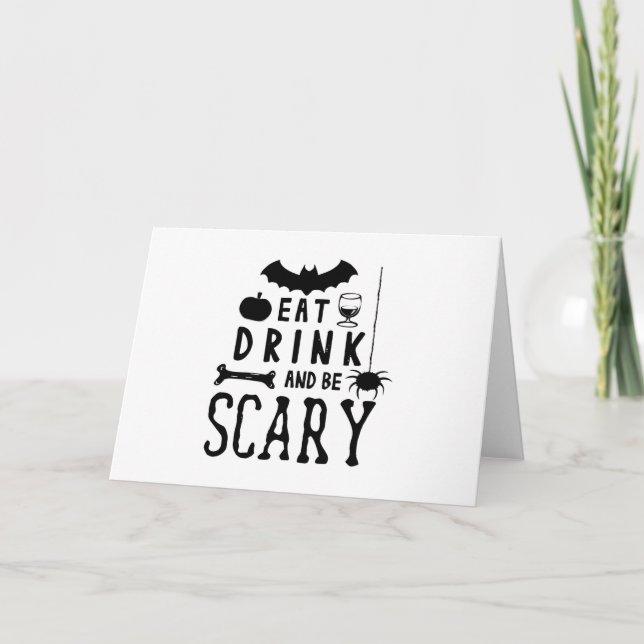 Tarjeta come bebe y sé aterrador halloween (Anverso)